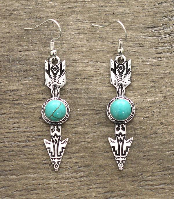 Turquoise arrow earrings